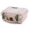 ColorCase Pelican 1200 Case Desert Tan - Small Size Waterproof Case with TrekPak Divider System & Convoluted Lid Foam - OD Green Latches view 3