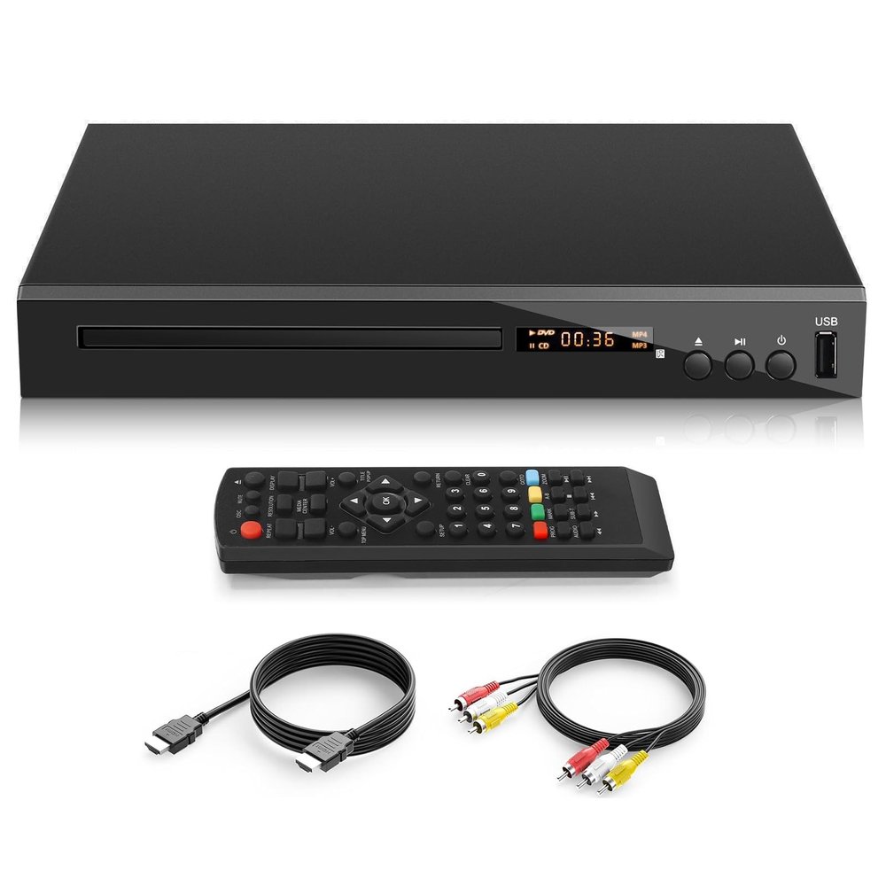 HD Blu Ray Player, Blue Ray/DVD/CD Player for TV, Play Region A/1 Blu-ray Disc and DVD Discs, Blu-ray DVD Player with HDMI/AV/Coaxial Output, USB Input, Built-in PAL NTSC (Zone 1 Blu-ray)