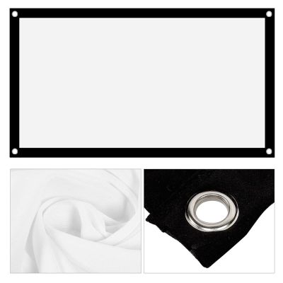 Projector Screen, 40Inch Portable Screen, Foldable Washable Non Crease Design, White Polyester, Front Back Projection Support, Movies Screen for Home Theater Outdoor Camping