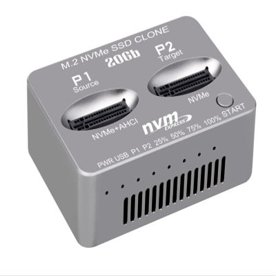 M.2 NVMe SSD Dock AHCI Duplicator Cloner USB3.2 20G SSD Dual-Bay Offline Clone USB C to NVME Docking Station Mobile Hard Drives Dock for Mac Window Linux