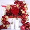 Valentine's Day Photography Backdrop 7x5ft Romantic Red Love Heart Rose Backdrop for Wedding Bridal Shower Birthday Party Cake Tables Decoration Studio Props Banner view 2