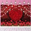 Valentine's Day Photography Backdrop 7x5ft Romantic Red Love Heart Rose Backdrop for Wedding Bridal Shower Birthday Party Cake Tables Decoration Studio Props Banner view 3