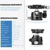 CAVIX Ball Head Mount with 1/4" Screw Arca Type Quick Release Plate 360 Degree Swivel Tripod Ball Head Loading 22lb/10kg view 2