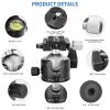 CAVIX Tripod Ball Head with 1/4" Arca Swiss Quick Release Plate Aluminium Tripod Ball Head Mount Large Ball view 2