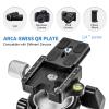 CAVIX Tripod Ball Head with 1/4" Arca Swiss Quick Release Plate Aluminium Tripod Ball Head Mount Large Ball view 4