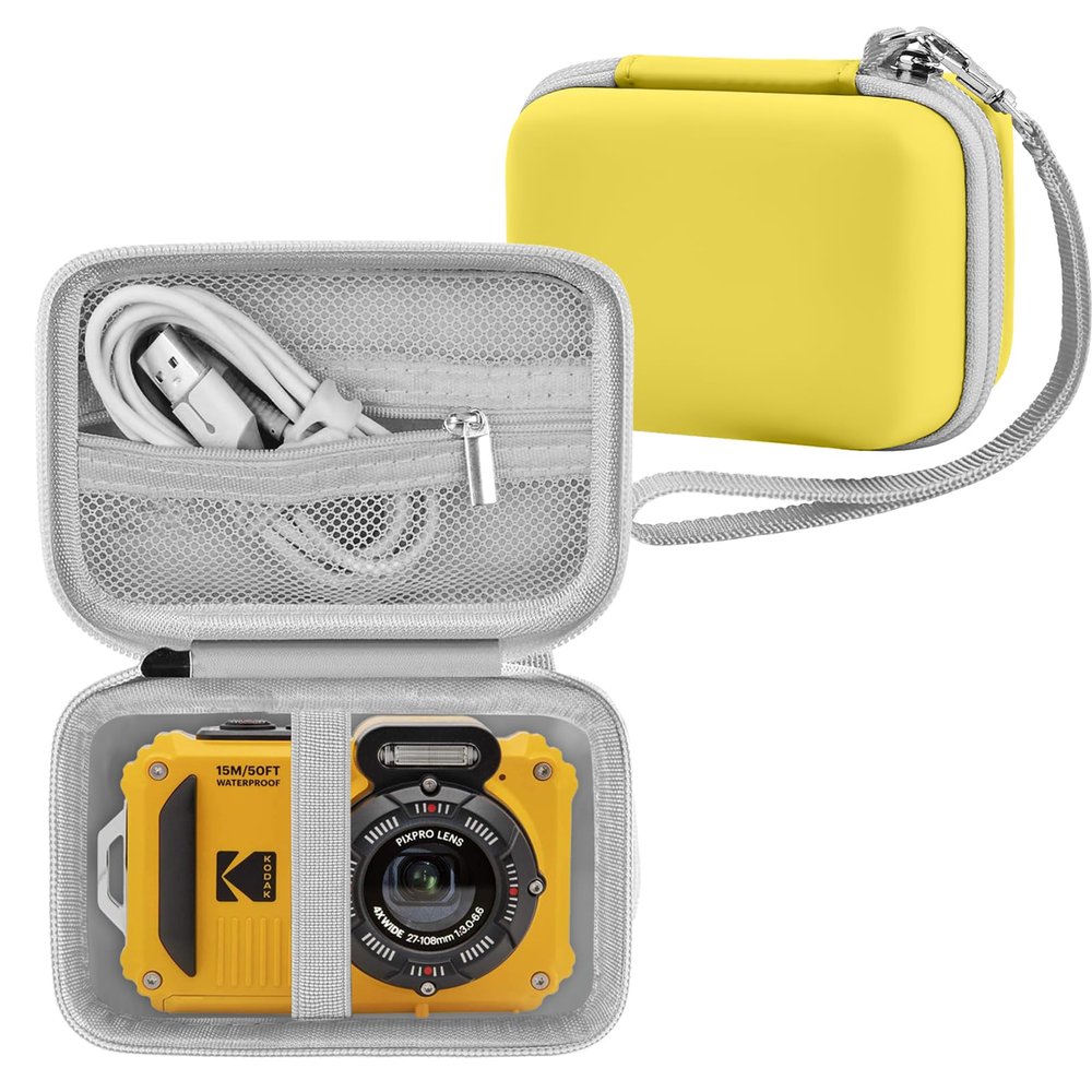 Leayjeen Camera Case Compatible with Kodak PIXPRO WPZ2 Rugged Waterproof Digital Camera,Underwater 1080P Full HD Photography Camera Case-Yellow(Case Only)