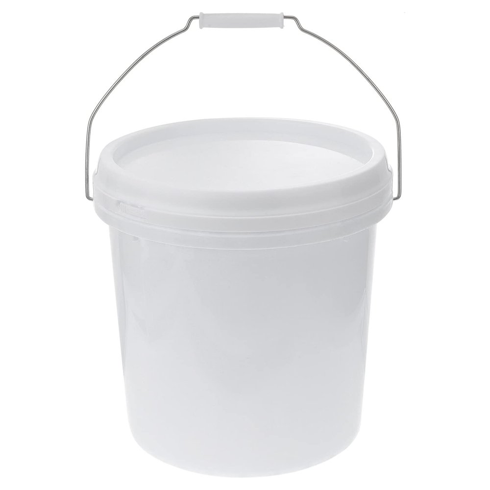 Homoyoyo Portable White Plastic Water Bucket Handle Multi-Functional Storage for Home Fishing and Painting Use and Practical Design for Everyday Tasks