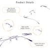 LifeArt Pure Titanium Frame Glasses/Blue Light Blocking Reading Glasses, Reduce Eyestrain, Stylish for Men and Women(Purple,+1.50 Magnification) view 2