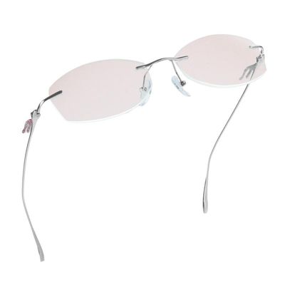 LifeArt Pure Titanium Frame Glasses/Blue Light Blocking Reading Glasses, Reduce Eyestrain, Stylish for Men and Women(Silver,+3.50 Magnification)