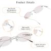 LifeArt Pure Titanium Frame Glasses/Blue Light Blocking Reading Glasses, Reduce Eyestrain, Stylish for Men and Women(Silver,+3.50 Magnification) view 2