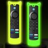 2 Pack Silicone Remote Cover Case Glow in The Dark, Anti-Slip Silicone Protective Case with Lanyard(Glow Green & Glow Yellow) view 1