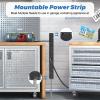 20 Amp Power Strip Heavy Duty, 12 Gauge Extension Cord for Appliance Workbench Garage Industrial, Metal 8 Outlets Combine with T-Plug Adapter 5-20R T-Slot, 1200J Surge Protector view 4