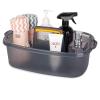 Large Cleaning Supplies Caddy Portable Shower Basket Supply Organizer with Handle Plastic Bucket Tool Storage for Bathroom, Bedroom, Kitchen, College Dorm, Garden, Clear Grey view 1