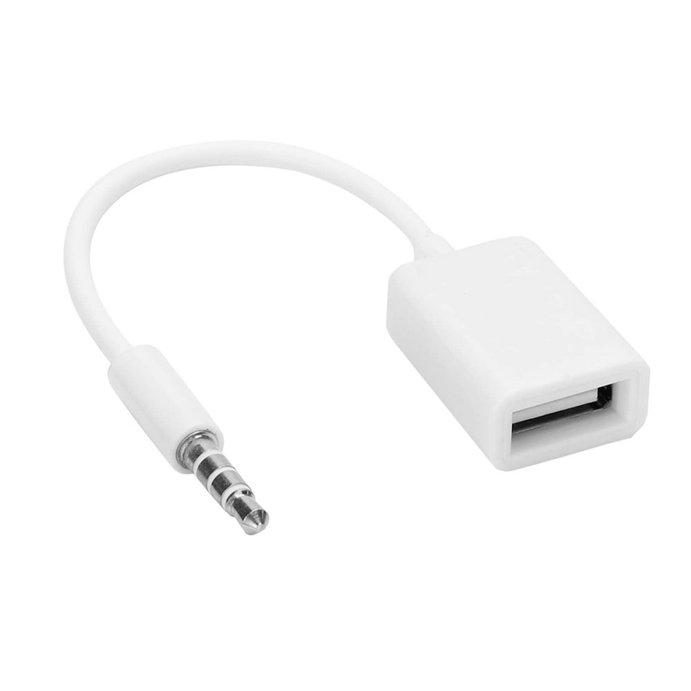 3.5mm Male AUX Audio Plug Jack to USB 2.0 Female Converter Adapter Cable Cord for Car Aux Port Car Need Decoding Function Black
