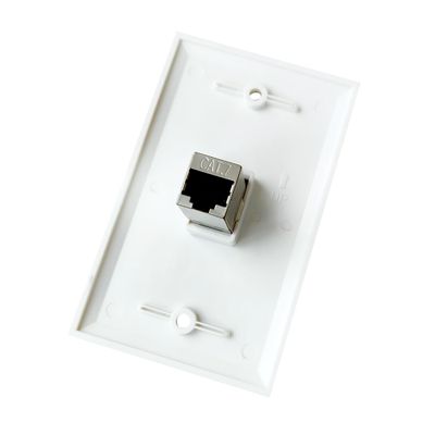 BUPLDET 1 Port Cat7 Ethernet Wall Plate Female to Female - Shielded Cat 7 Keystone Jack Outlet Cover Plate for CAT8/CAT7/CAT6e Network Cable