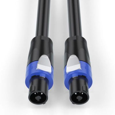 Molan Speakon to Speakon Cables, Professional 12 Guage AWG Audio Cord DJ Speaker Cable Wire with Twist Lock Bold Pure Copper core Audio Cable Suitable for 3000w (300 Feet, Black)