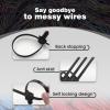 LOLOLE 40PCS Push Mount Cable Zip Tie 8.3 x 0.2 inch Self Locking Cable Strap Push Mount Cable Ties Nylon Car Mount Wire Tie Car Fastener Cable Clips Wraps for Indoor Wire Tying view 4