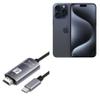 BoxWave Cable Compatible with Apple iPhone 15 Pro Max - SmartDisplay Cable - USB Type-C to HDMI (6 ft), USB C/HDMI Cable - Jet Black view 1