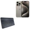 BoxWave Keyboard Compatible with Apple iPhone 15 Pro - SlimKeys Bluetooth Keyboard, Portable Thin with Chiclet-Style Keys - Jet Black view 1