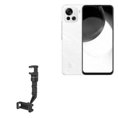 BoxWave Car Mount Compatible with Coolpad Cool 20 Pro - Rearview Mirror Car Mount, Rear View Mirror Adjustable GPS Car Mount - Jet Black