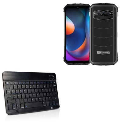 BoxWave Keyboard Compatible with Doogee S100 - SlimKeys Bluetooth Keyboard, Portable Thin with Chiclet-Style Keys - Jet Black