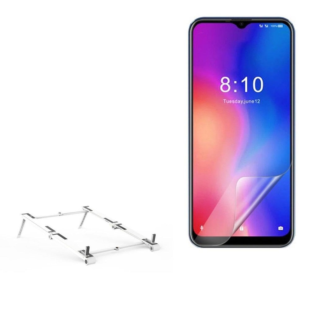 BoxWave Stand and Mount Compatible with Coolpad Cool 10A - Pocket Aluminum Stand 3-in-1, Portable Multi Angle Viewing Riser - Metallic Silver