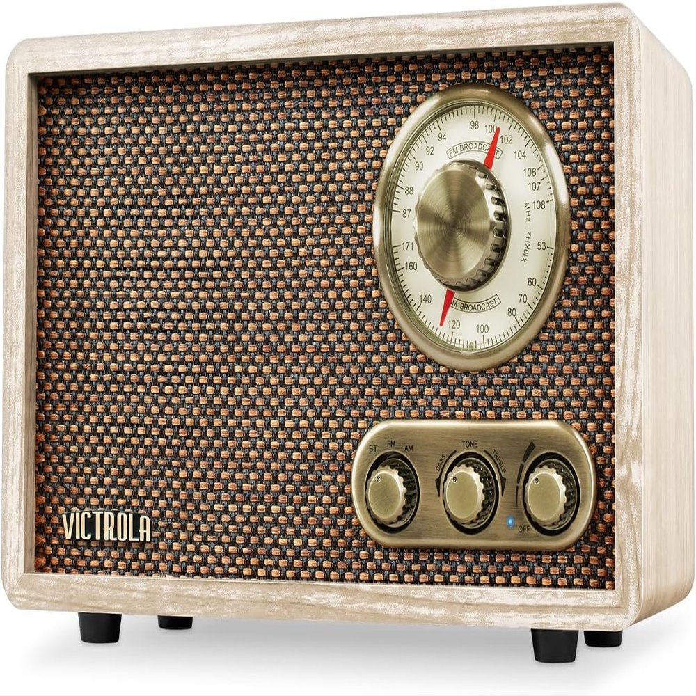 Victrola Willow - Retro Wood Bluetooth Radio, AM/FM - Natural