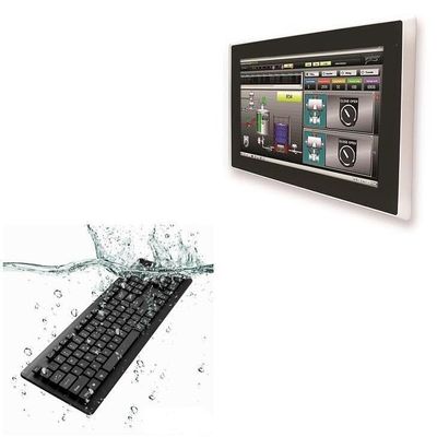 BoxWave Keyboard Compatible with AIS HMI-TCND0U-22AR - AquaProof USB Keyboard, Washable Waterproof Water Resistant - Jet Black