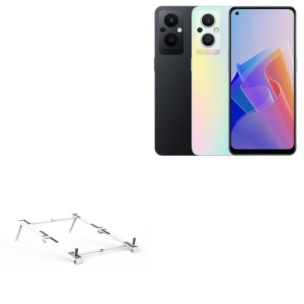 BoxWave Stand and Mount Compatible with Oppo Reno8 Lite - Pocket Aluminum Stand 3-in-1, Portable Multi Angle Viewing Riser - Metallic Silver