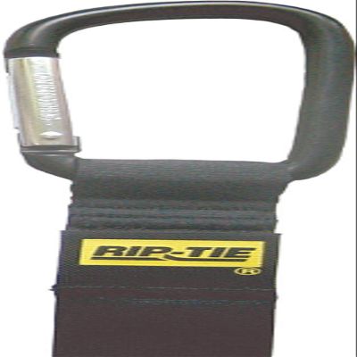 RIP-TIE 1 x 6" Rip-Tie CableCarrier Cable Tie with Black Carabiner Perfect for Heavy Duty Cables 5 Pack Black