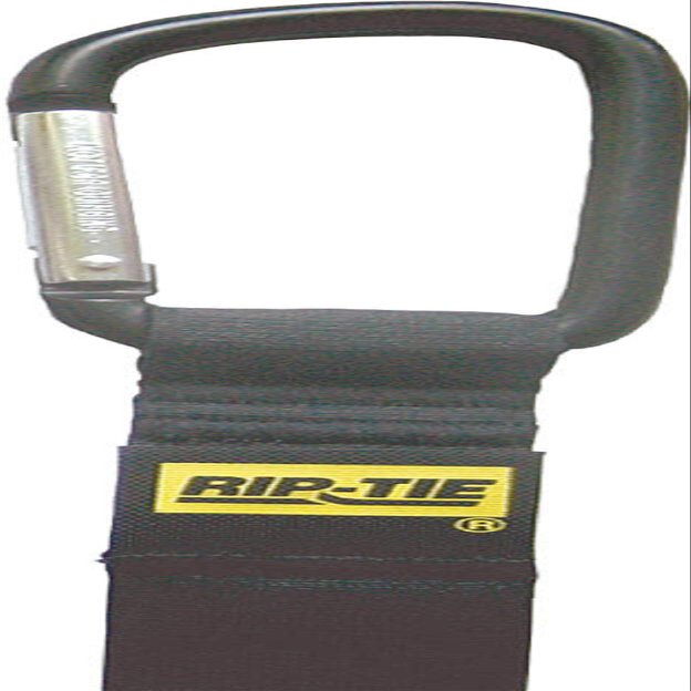 RIP-TIE 1 x 6" Rip-Tie CableCarrier Cable Tie with Black Carabiner Perfect for Heavy Duty Cables 5 Pack Black