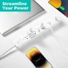 KMC 6-Outlet Surge Protector Power Strip, 1 USB-A & 1 USB-C Port, 840J Power Surge Protectors, 6ft Extension Cord, Flat Plug, White Power Strip Surge Protector, ETL/UL Certified Power Strips, White view 4