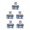Akozon USB Mini Mail Board USB Pass Through USB Passthrough PCB,5 Pcs USB Adapter Plate Male USB to Female Typec 4P 2.54Mm Transfer Board view 1