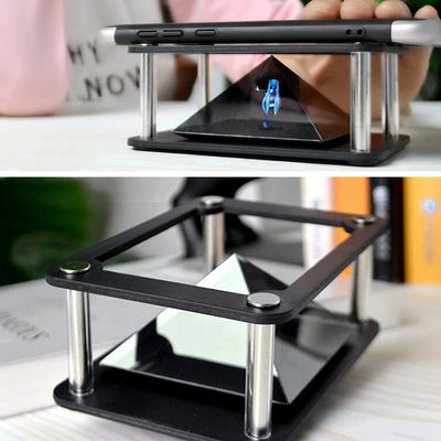 3D Holographic Display Stands Projector 3.5-6inch Mobile Smartphone Hologram Bracket for Display Cartoon Interaction Entertainment Gift Party Halloweent (Cylindrical )