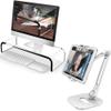 AboveTEK Premium Large Monitor Riser 20 inch & Multi-Angle Adjustable iPad Stand Holder for Business Kiosk Office view 1