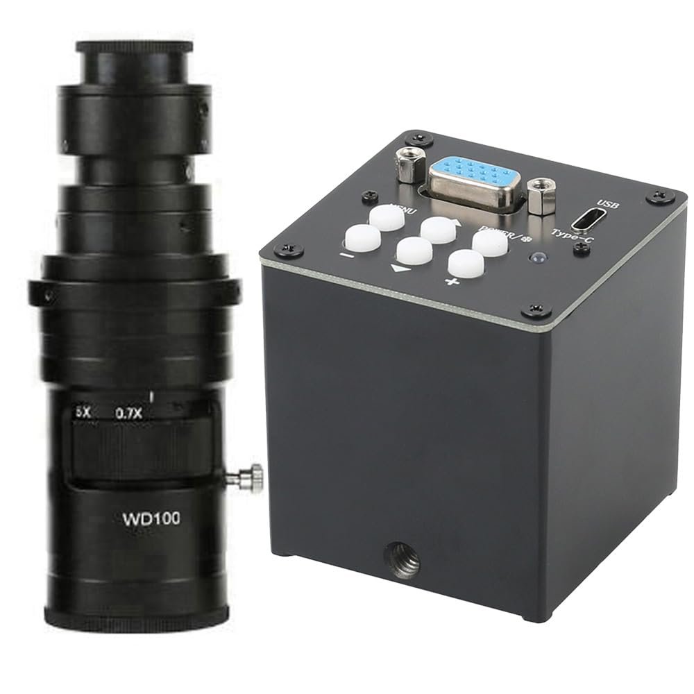2.0MP 1080P VGA USB Type-c Video Industrial Microscope Camera For Lab Phone PCB BGA CPU Repair Soldering & 200X C-Mount Lens