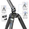 Carbon Fiber Horizontal Tripod WEYLLAN LX9 Heavy Duty Tripod for Camera, Overhead Professional Camera Tripod with Extension Arm 10-Layer Carbon Tube 40mm Leg for Telephoto Lens Max Load 88lbs/40kg view 3