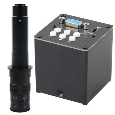 2.0MP 1080P VGA USB Type-c Video Industrial Microscope Camera For Lab Phone PCB BGA CPU Repair Soldering & 300X C-Mount Lens