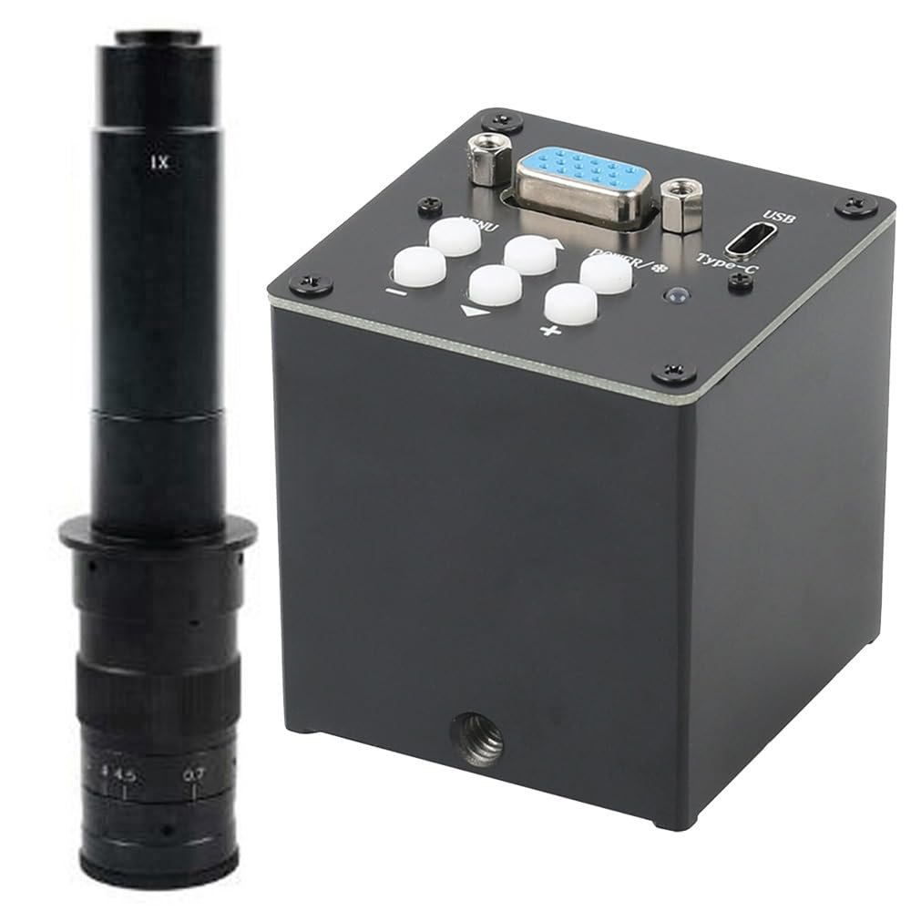2.0MP 1080P VGA USB Type-c Video Industrial Microscope Camera For Lab Phone PCB BGA CPU Repair Soldering & 300X C-Mount Lens