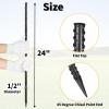 Besitu 24 Inches Straight Rebar Stakes(20-Pack), 1/2" Diameter Steel Metal Stakes for Garden with Chisel Point End Heavy Duty Ground Anchors for Landscape, Concrete Form, Camping & Trapping Black view 2