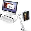 AboveTEK Acrylic Monitor Stand  Clear Monitor Riser & Computer Desk Stand & Multi-Angle Adjustable iPad Clamp Holder view 1