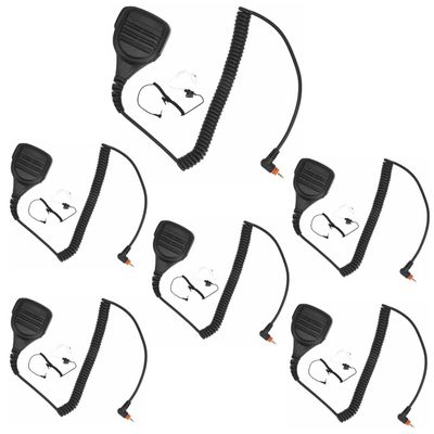 Pdflie Remote Speaker Lapel Shoulder Mic with Earpiece for Motorola Radio DLR110 TLK100 TLK110 SL300 SL1600 SL2600 SL3500e SL4000 SL7000e SL7550 SL7550e SL7580 SL7580e SL7590 SL8550 SL1K SL1M (6pack)