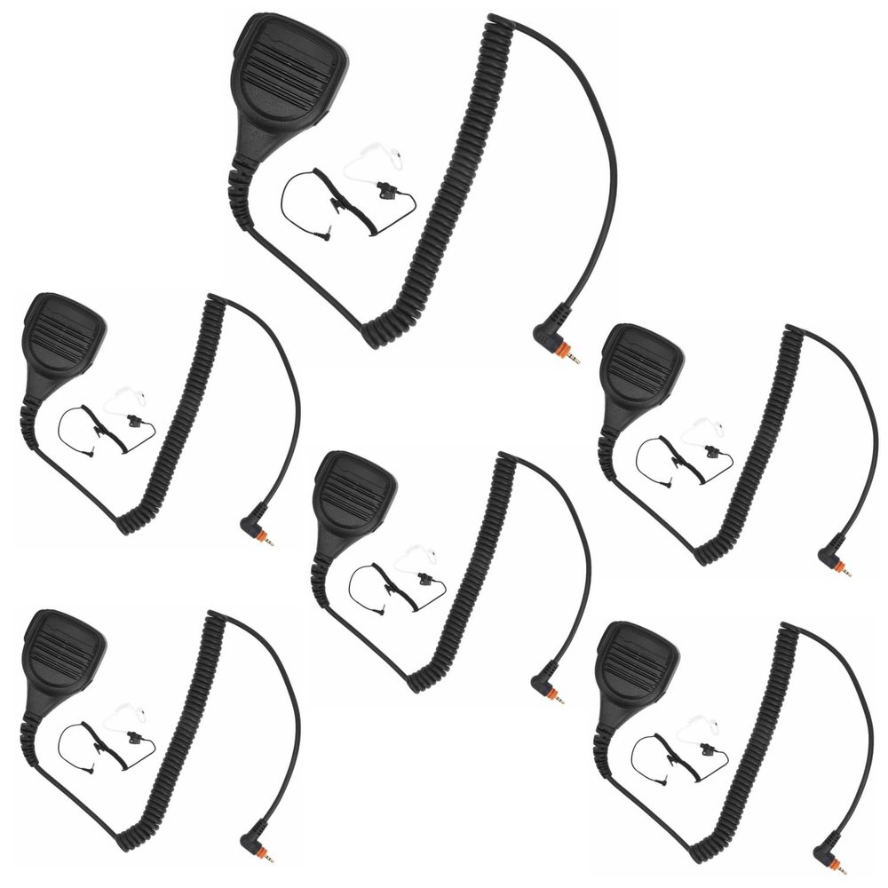 Pdflie Remote Speaker Lapel Shoulder Mic with Earpiece for Motorola Radio DLR110 TLK100 TLK110 SL300 SL1600 SL2600 SL3500e SL4000 SL7000e SL7550 SL7550e SL7580 SL7580e SL7590 SL8550 SL1K SL1M (6pack)