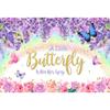 Leowefowa 12x6ft Vinyl A Little Butterfly is on Her Way Baby Shower Backdrop Flower Teal Blue Butterfly with Pink Rose Floral Background Baby Shower Birthday Party Decor Banner Photo Props view 1