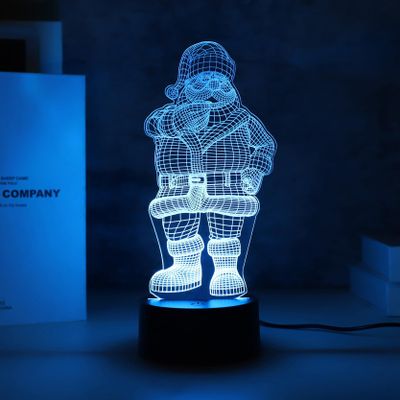 souleather 3D Illusion Night Light, Santa Claus LED Desk Lamp & 7 Color Change Decor Nightlight, Bedroom Decorations Bedside Lamp, Birthday Christmas Gifts for Man Teens Boys Girls Kids