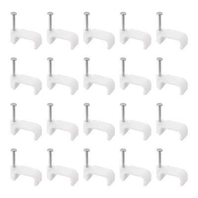 uxcell Cable Clips, 100Pcs 14mm Nail in Cable Clips Circle Cable Clamps Cable Tacks Cord Clips Wire Holder for Cords Management