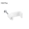 uxcell Cable Clips, 100Pcs 14mm Nail in Cable Clips Circle Cable Clamps Cable Tacks Cord Clips Wire Holder for Cords Management view 3