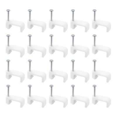 uxcell Cable Clips, 100Pcs 12mm Nail in Cable Clips Circle Cable Clamps Cable Tacks Cord Clips Wire Holder for Cords Management