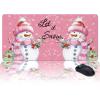 Christmas Oversized Gaming Mouse Pad, Merry Christmas Snowman with Robin Pink Desk Mat for Home Office Extended XXL Computer Mouse Pad with Non-Slip Backing for Laptop Desktop Keyboard,35x15 inch view 1