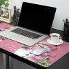 Christmas Oversized Gaming Mouse Pad, Merry Christmas Snowman with Robin Pink Desk Mat for Home Office Extended XXL Computer Mouse Pad with Non-Slip Backing for Laptop Desktop Keyboard,35x15 inch view 2